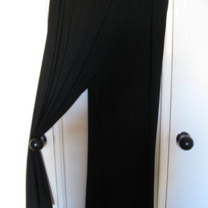 Caroline Rose 2X Wide Leg Pants Slinky Stretch Jersey Black Elastic Waist